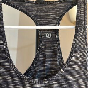 lululemon athletica Black and Gray Striped Tank Top